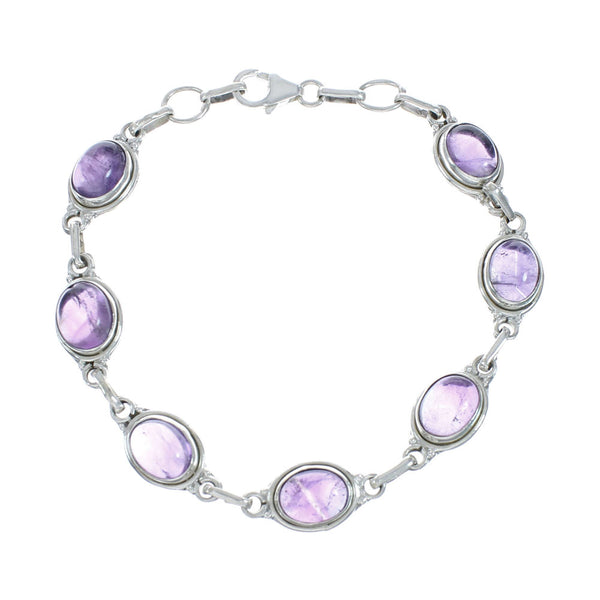 Amethyst Silver Link Bracelet SN20268