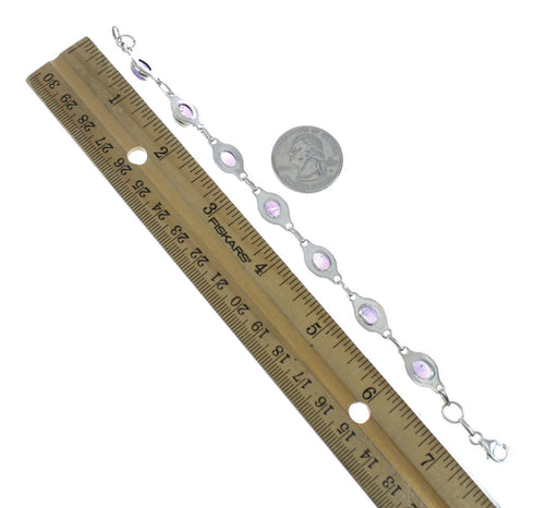 Amethyst Silver Link Bracelet SN20268