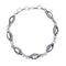 Genuine Amethyst And Silver Link Bracelet SN20266