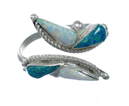 Opal Zuni Sterling Silver Adjustable Butterfly Ring Size 9,10,11 SN20279