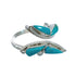 Turquoise Zuni Sterling Silver Adjustable Butterfly Ring Sizes 7-9 SN20222