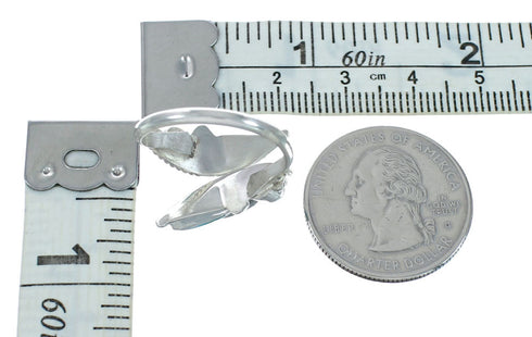 Turquoise Zuni Sterling Silver Adjustable Butterfly Ring Sizes 6-8 SN20221