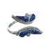 Zuni Indian Blue Opal Genuine Sterling Silver Adjustable Butterfly Ring Size 8 SN20224