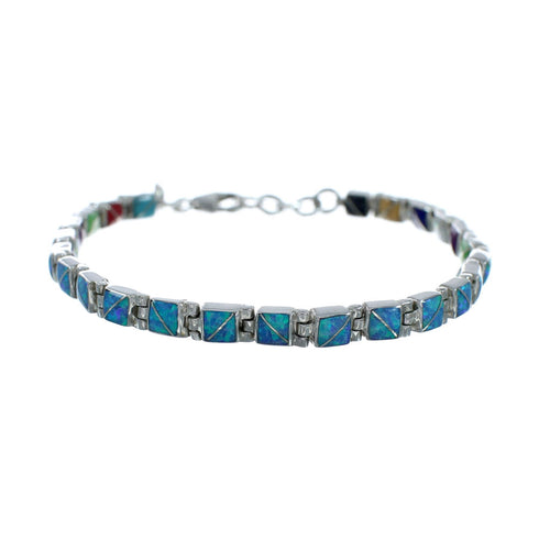 Multicolor Sterling Silver Reversible Link Bracelet SN20102