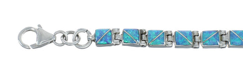 Multicolor Sterling Silver Reversible Link Bracelet SN20102