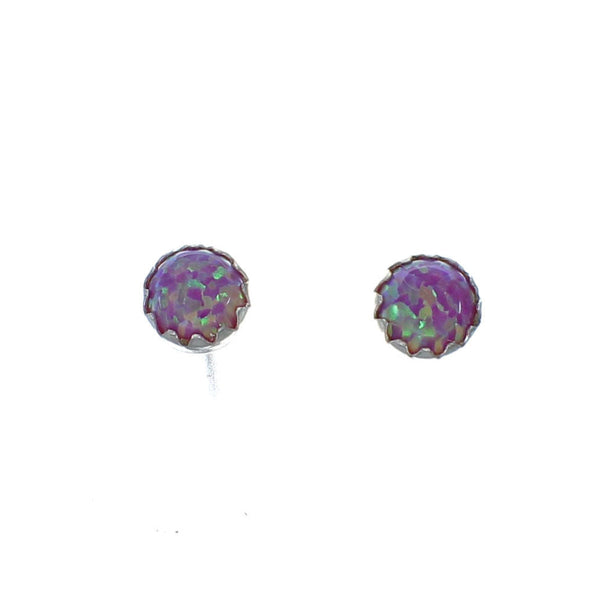 Sterling Silver Opal Navajo Post Stud Earrings SX10084