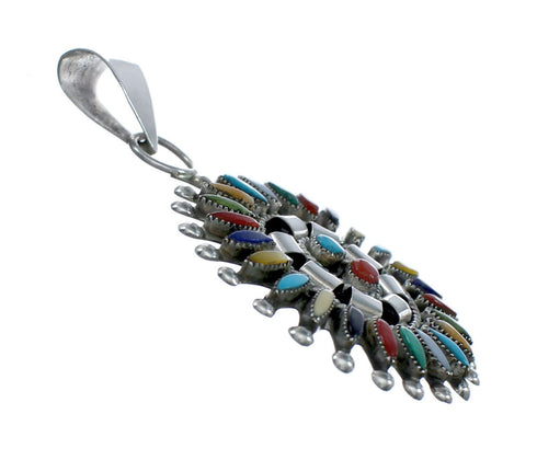 Zuni Multicolor & Silver Cluster Pendant SN20414