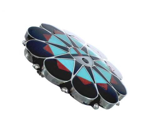 Zuni Multicolor Sun Sterling Silver Pin Pendant NN20462