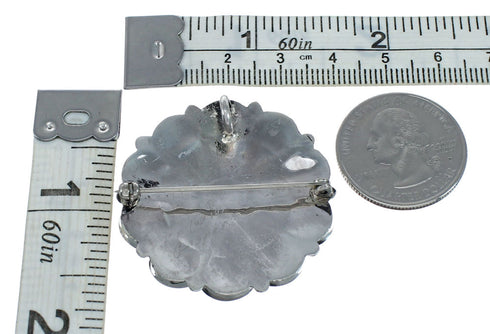 Zuni Multicolor Sun Sterling Silver Pin Pendant NN20462