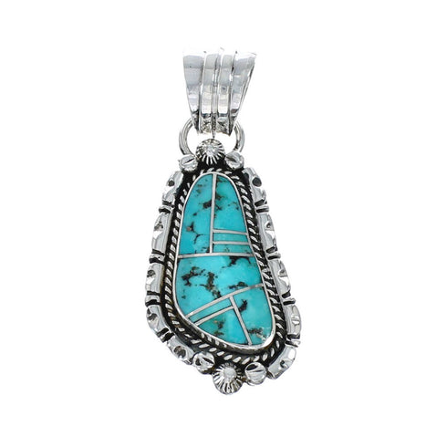 Turquoise American Indian Authentic Sterling Silver Pendant SN20411