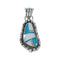 Turquoise and Mother of Pearl American Indian Authentic Sterling Silver Pendant SN20434