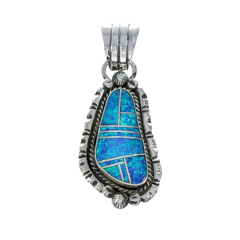 Opal American Indian Authentic Sterling Silver Pendant SN20410