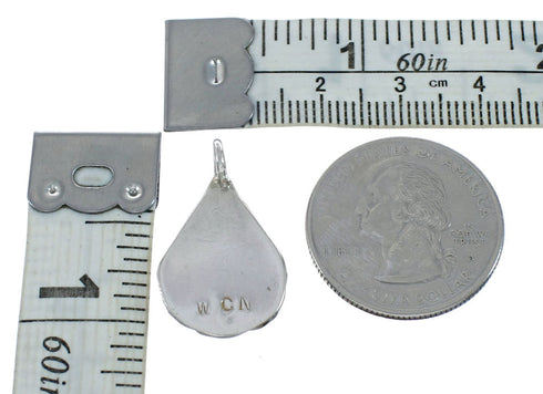 Zuni Indian Tear Drop Sterling Silver And Multicolor Inlay Pendant SX10091