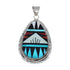Native American Zuni Multicolor Inlay Sterling Silver Pendant NX11555