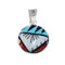 Native American Zuni Multicolor Inlay Sterling Silver Pendant NX11554