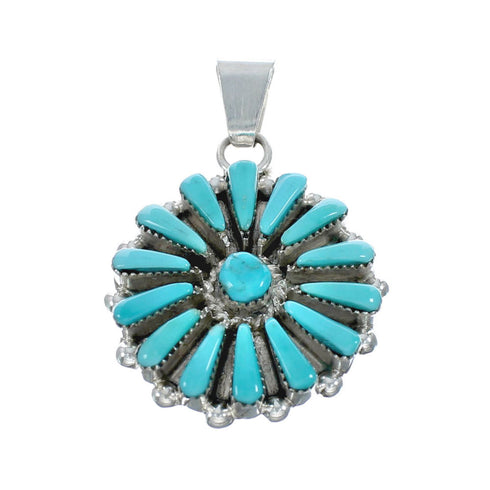Zuni Flower Turquoise Cluster Pendant SN20406