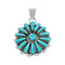 Zuni Flower Turquoise Cluster Pendant SN20406