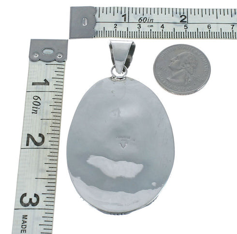 Navajo Kingman Turquoise Genuine Sterling Silver Pendant SN20403