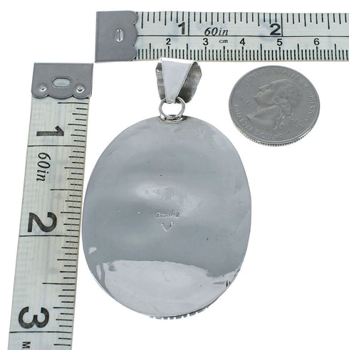 Navajo Kingman Turquoise Genuine Sterling Silver Pendant SN20402
