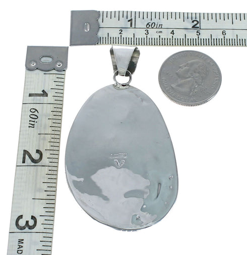 Navajo Kingman Turquoise Genuine Sterling Silver Pendant SN20401