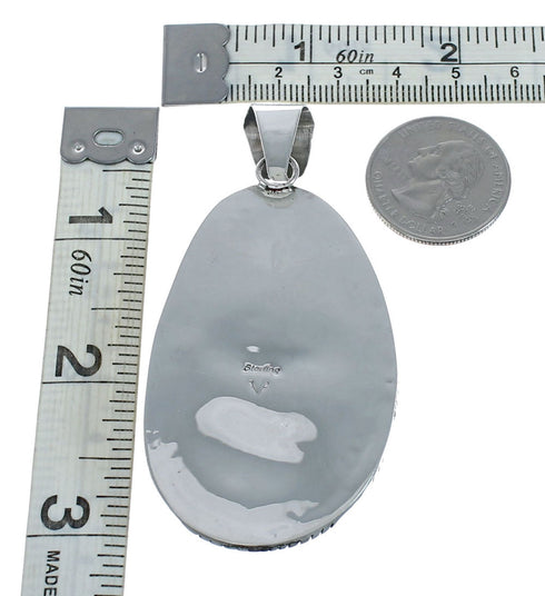 Navajo Kingman Turquoise Genuine Sterling Silver Pendant SN20405