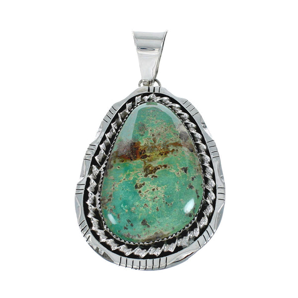 Navajo Kingman Turquoise Genuine Sterling Silver Pendant SN20399