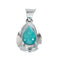 Navajo Sterling Silver Turquoise Tear Drop Pendant NX11549