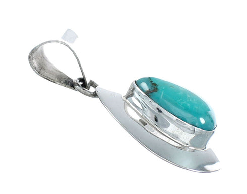 Navajo Sterling Silver Turquoise Tear Drop Pendant NX11549