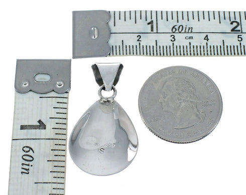 Navajo Sterling Silver Turquoise Tear Drop Pendant NX11549