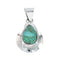 Navajo Sterling Silver Turquoise Tear Drop Pendant NX11551