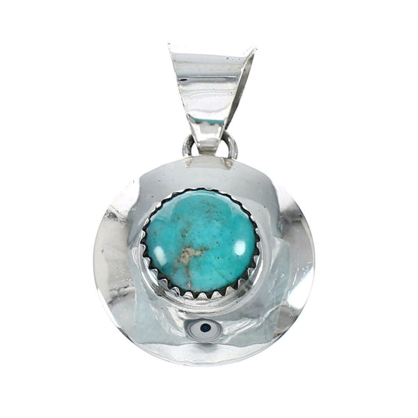 Native American Turquoise Sterling Silver Navajo Pendant NX11543
