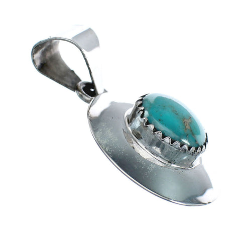 Native American Turquoise Sterling Silver Navajo Pendant NX11543