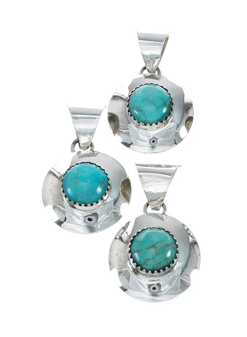 Native American Turquoise Sterling Silver Navajo Pendant NX11543