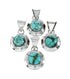 Native American Turquoise Sterling Silver Navajo Pendant NX11544