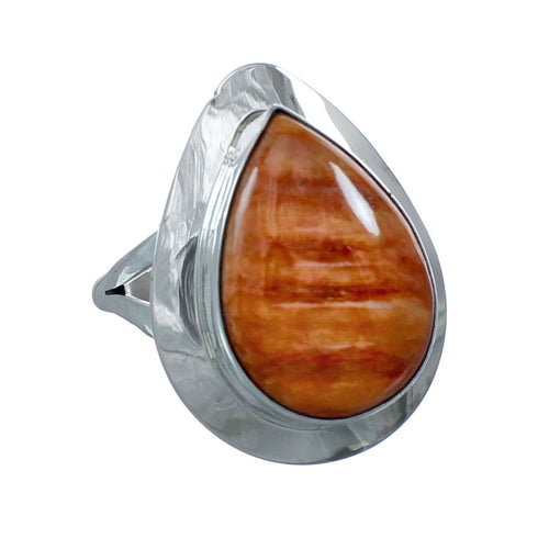 Native American Navajo Oyster Shell And Silver Ring Size 7-1/2 NX11527