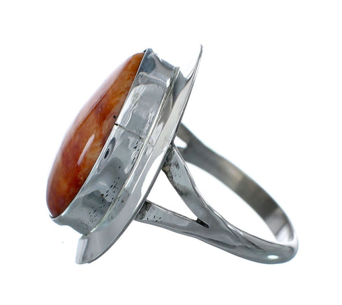 Native American Navajo Oyster Shell And Silver Ring Size 7-1/2 NX11527