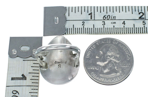 Native American Navajo Oyster Shell And Silver Ring Size 7-1/2 NX11527