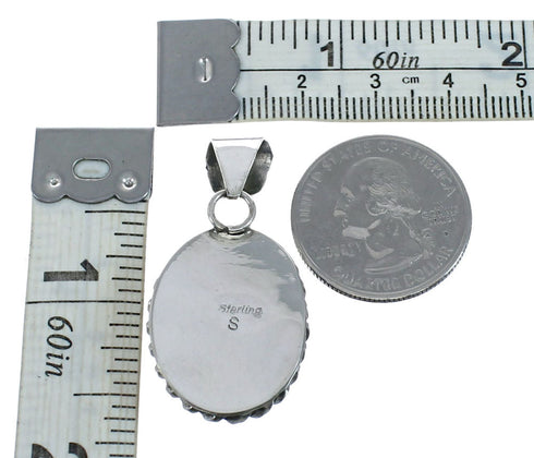 Native American Navajo Onyx Sterling Silver Pendant SN20422
