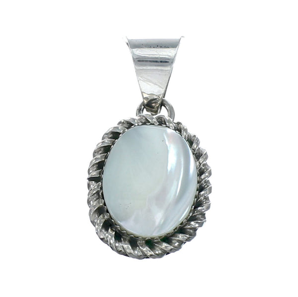 Mother of Pearl Genuine Sterling Silver Navajo Pendant SN20420