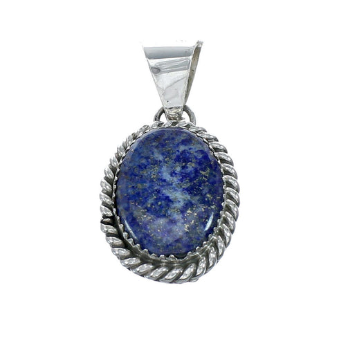 Denim Lapis Genuine Sterling Silver Navajo Pendant SN20418