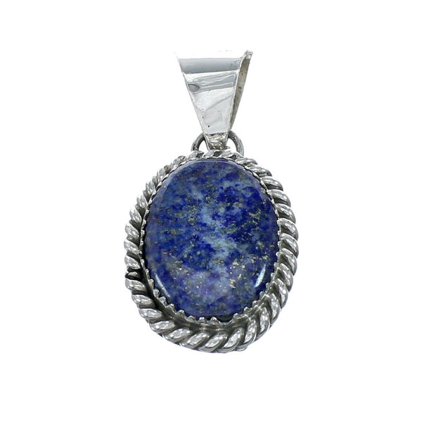 Denim Lapis Genuine Sterling Silver Navajo Pendant SN20418