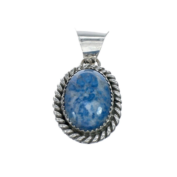 Denim Lapis Genuine Sterling Silver Navajo Pendant SN20419