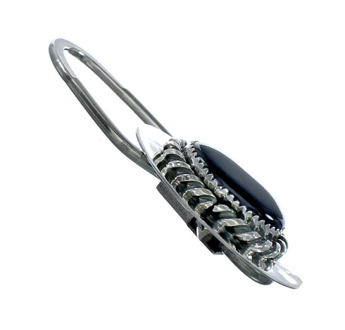 Native American Navajo Onyx Sterling Silver Key Chain SN20445