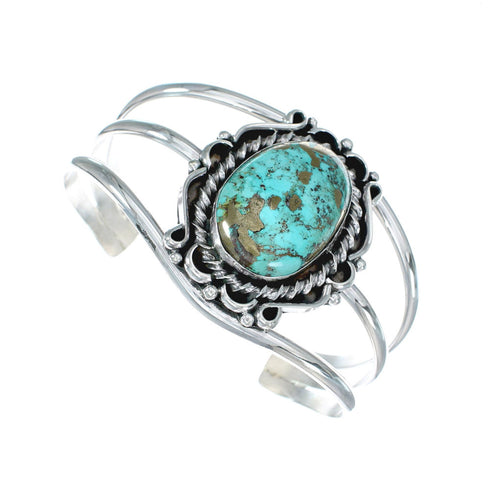 Sterling Silver Kingman Turquoise Native American Cuff Bracelet SX10104