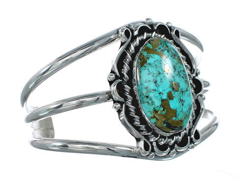 Sterling Silver Kingman Turquoise Native American Cuff Bracelet SX10104