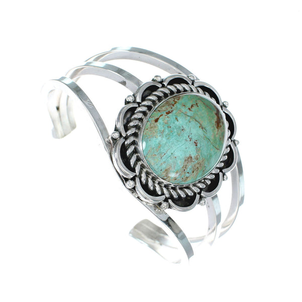 Genuine Sterling Silver Kingman Turquoise Native American Cuff Bracelet SX10105