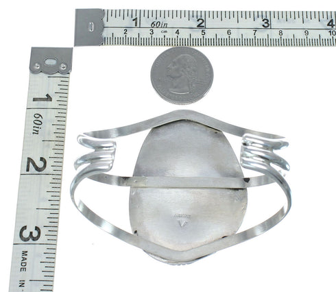 Genuine Sterling Silver Kingman Turquoise Native American Cuff Bracelet SX10107