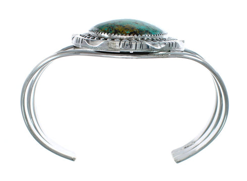 Genuine Sterling Silver Kingman Turquoise Native American Cuff Bracelet SX10108