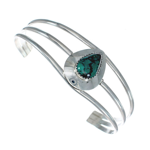Native American Turquoise Sterling Silver Tear Drop Navajo Cuff Bracelet SX10109