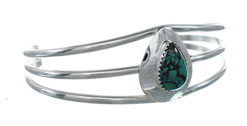 Native American Turquoise Sterling Silver Tear Drop Navajo Cuff Bracelet SX10109